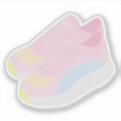 Roze hardloopschoenen sticker (Voorkant)