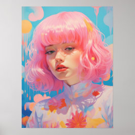 Roze haren: de essentie van vrouwelijkheid poster