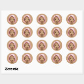 Roze-harige Avatar Emoji Ronde Sticker (Vel)