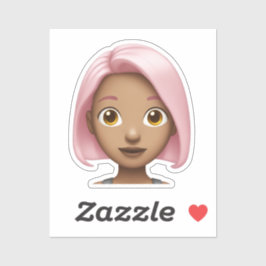 Roze-harige Avatar Emoji Sticker
