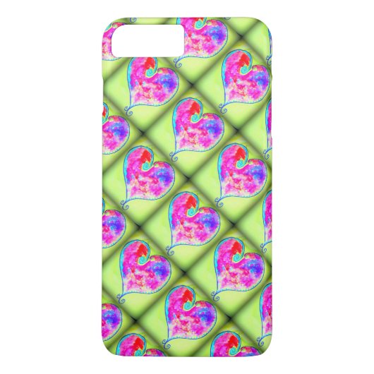 roze harige groene diamanten Case-Mate iPhone case (Achterkant)