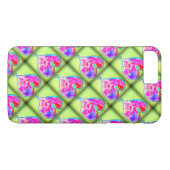 roze harige groene diamanten Case-Mate iPhone case (Achterkant (Horizontaal))