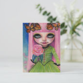 Roze harige Roos Blythe pop fan art Briefkaart (Staand voorkant)
