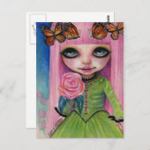 Roze harige Roos Blythe pop fan art Briefkaart (Voorkant / Achterkant)