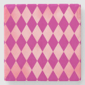 Roze Harlekijn Diamond Pattern Art Onderzetter (Voorkant)