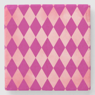 Roze Harlekijn Diamond Pattern Art Onderzetter