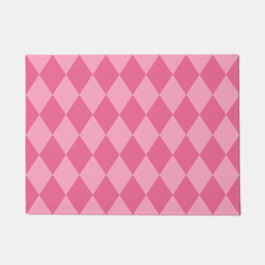 Roze Harlequin Diamond Pattern Deurmat (Voorkant)