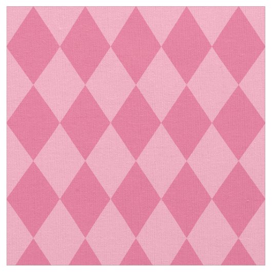 Roze Harlequin Diamond Pattern Stof (Close Up)