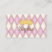 Roze Harlequin Persoonlijke Princess Calling Card Visitekaartje (Voorkant)