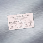 Roze hars producten Care instructies Magnetisch Visitekaartje (Voorbeeld)