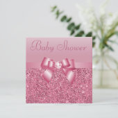 Roze harsen, Baby shower met zwoerd en diamant Kaart (Staand voorkant)