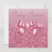 Roze harsen, Baby shower met zwoerd en diamant Kaart (Voorkant)