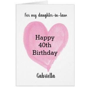 Roze hart 40ste verjaardag schoondochter