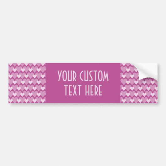 Roze hart aangepast bumpersticker (Voorkant)