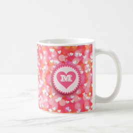 roze hart Aangepast tekstmonogram Koffiemok