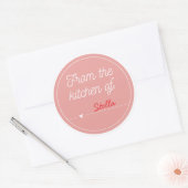 Roze Hart Aangepast  Vanuit de Keuken van Sticker (Envelop)