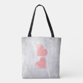 Roze hart Aangepaste Canvas tas (Achterkant)