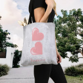 Roze hart Aangepaste Canvas tas