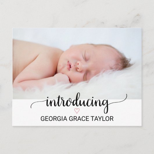 Roze hart | Aankondiging van de geboorte van de zw (Voorkant)