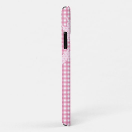 roze hart abstract op gingham Case-Mate iPhone case (Achterkant/rechts)