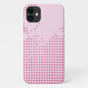 roze hart abstract op gingham Case-Mate iPhone case