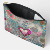 Roze Hart Abstract Zippered Pouch Etui (Open)