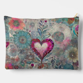 Roze Hart Abstract Zippered Pouch Etui (Achterkant)