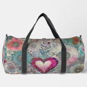 Roze Hart Abstracte Duffle Bag Plunjezak (Voorkant)