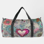 Roze Hart Abstracte Duffle Bag Plunjezak (Achterkant)