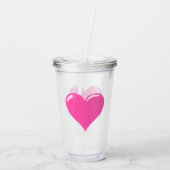 Roze Hart Acryl Tumbler Drinkbeker (Achterkant)