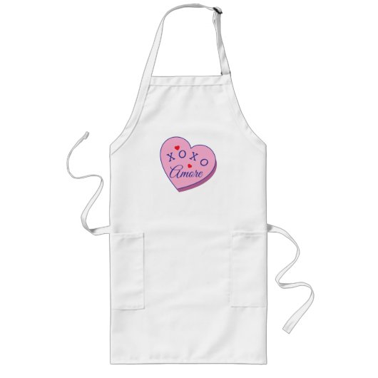 Roze Hart Amore XOXO Valentijnsdag Schort (Voorkant)