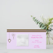 Roze Hart Baby Aankondiging Fotokaarten (Staand voorkant)