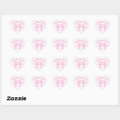 Roze Hart Baby Aankondiging Voetafdrukken Sticker (Vel)