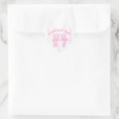 Roze Hart Baby Aankondiging Voetafdrukken Sticker (Tas)