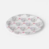 Roze Hart Baby Olifant Papieren Bord (Gekanteld)