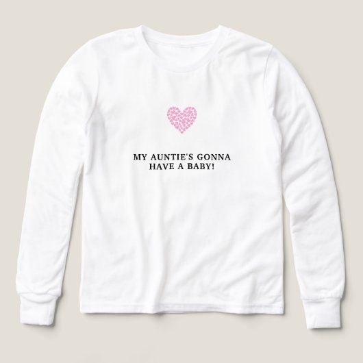 Roze Hart Baby Shower Lange Mouwen (Voorkant)