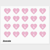 Roze hart baby shower stickers met vervoer kinderw (Vel)