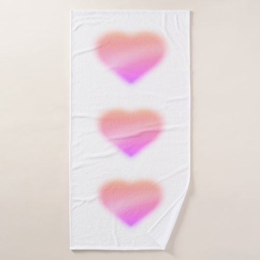 roze hart bad handdoek (Badhanddoek)