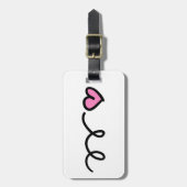 Roze hart bagagelabel (Voorkant verticaal)