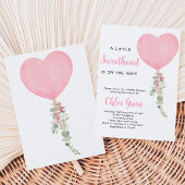 Roze Hart Ballon Baby Shower Kaart