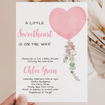 Roze Hart Ballon Baby Shower