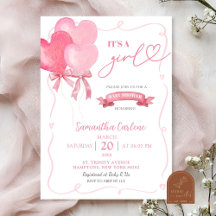 Roze Hart Ballon Baby Shower