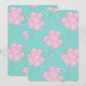 Roze Hart Ballon Kaart (Voorkant / Achterkant)