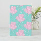 Roze Hart Ballon Kaart (Staand voorkant)