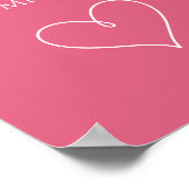 Roze Hart Bat Mitzvah Bord Poster (Hoek)