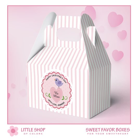 Roze Hart Be Mine Liefde Vogel Valentijnsdag Bedankdoosjes