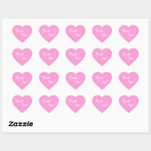 Roze Hart Bedankt Script Favor Stickers (Vel)