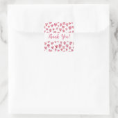 Roze Hart Bedankt Sticker (Tas)