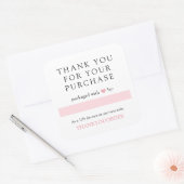 Roze Hart Bedankt voor de bestelling Vierkante Sticker (Envelop)