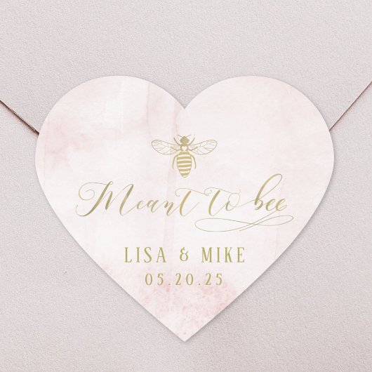 Roze Hart Bedoeld om Bijenhoning Bruiloftsgeschenk Sticker